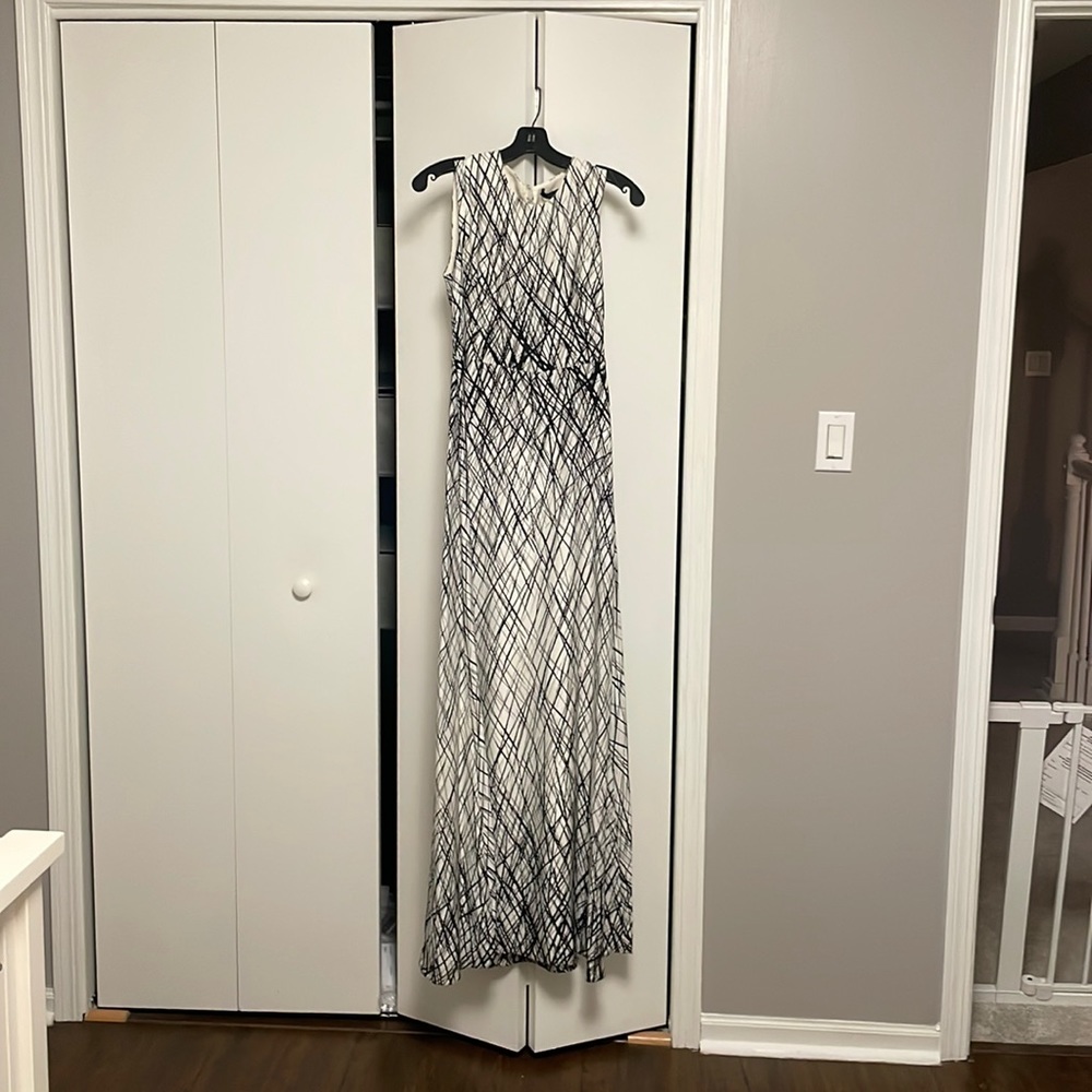 Black and white BCBG gown
